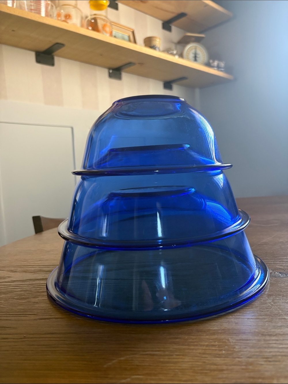 Vintage 1990’s Pyrex Cobalt Blue Glass Nesting Bowls